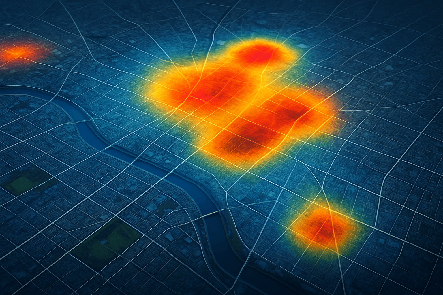 Competitor heatmap analysis showing market density and opportunities